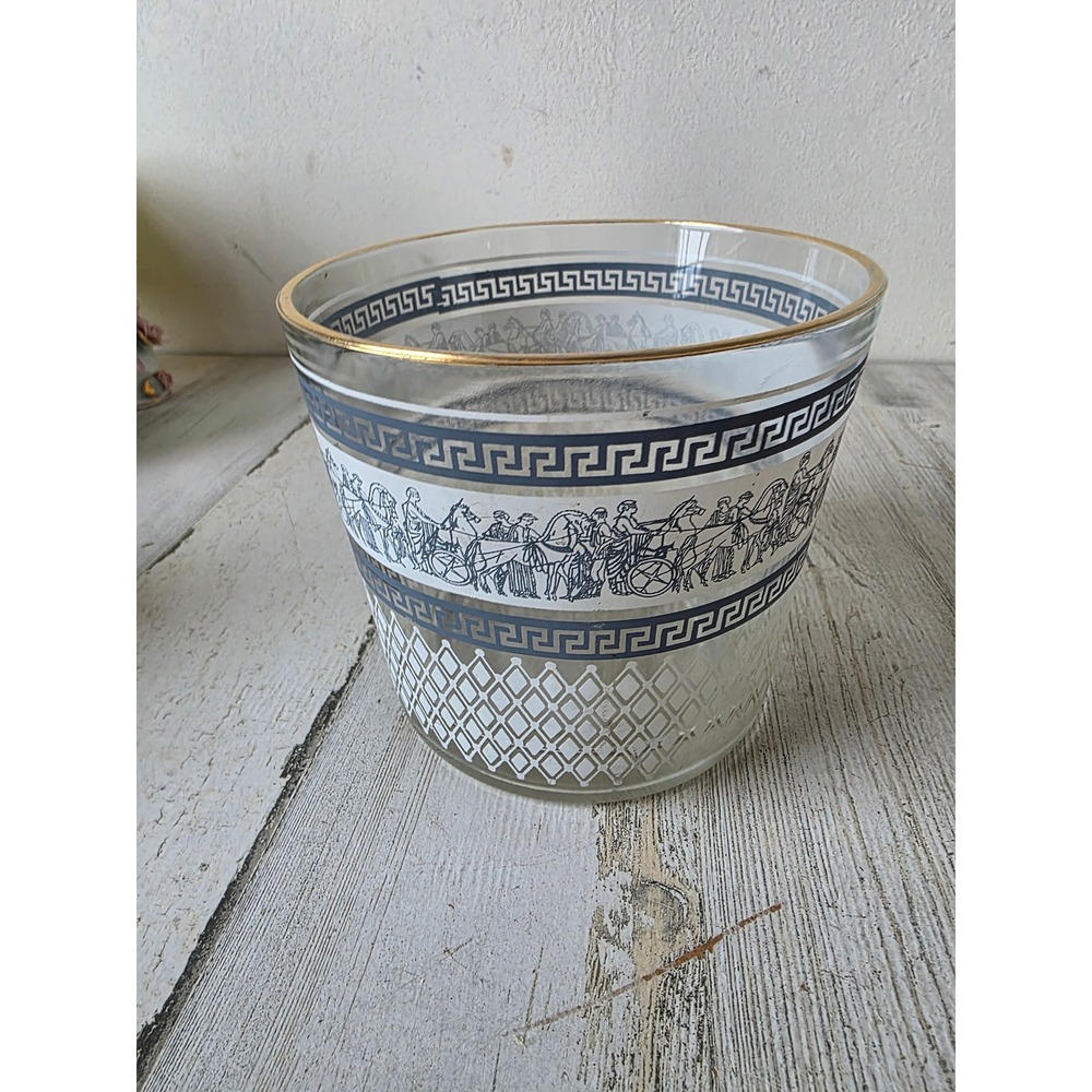 Vintage Wedgewood glass blue Jeanette ice bucket bowl container vase centerpiece